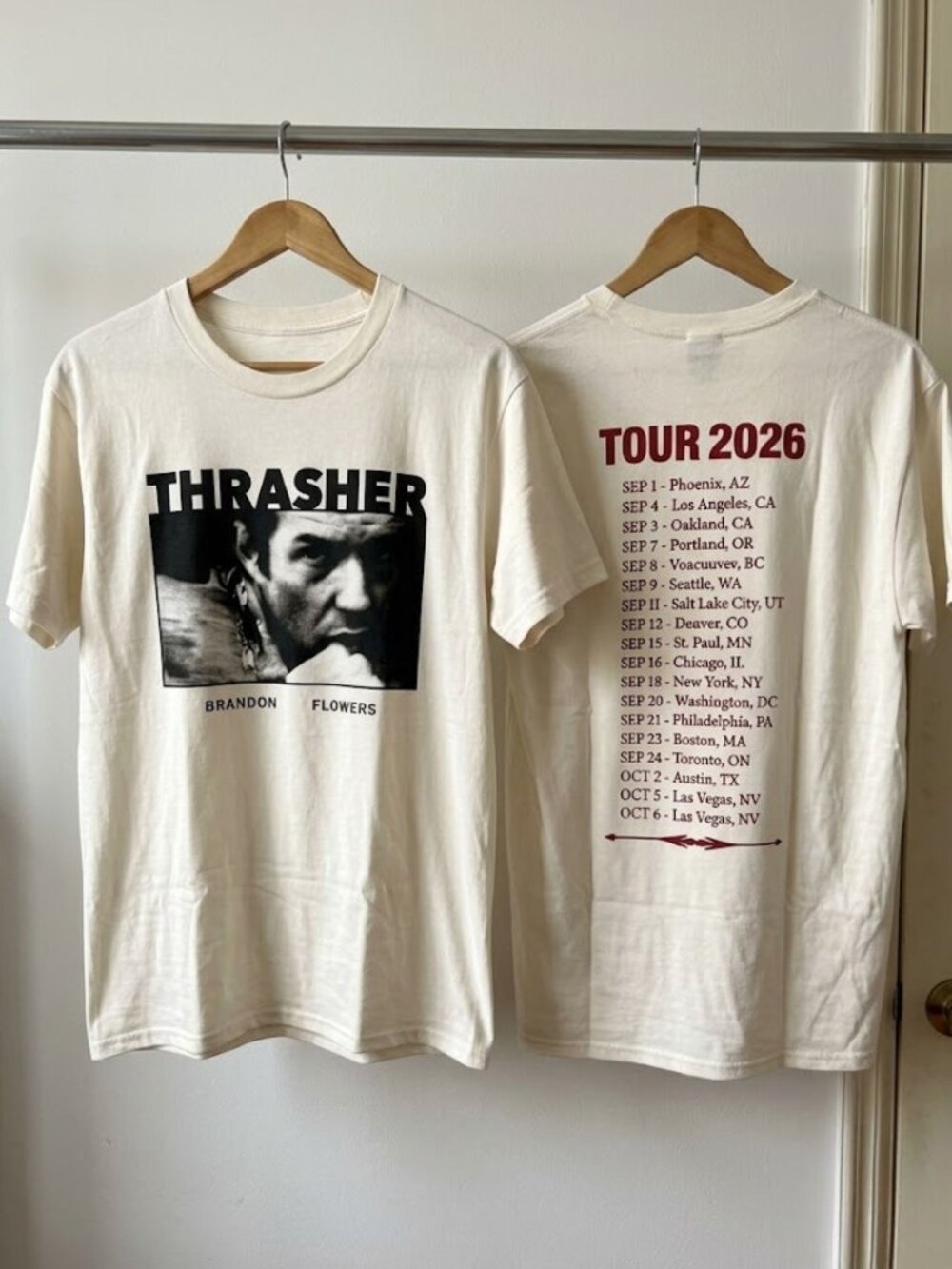 Brandon Flowers Thrasher Cowboy Tour 2026 T-Shirt Reprint